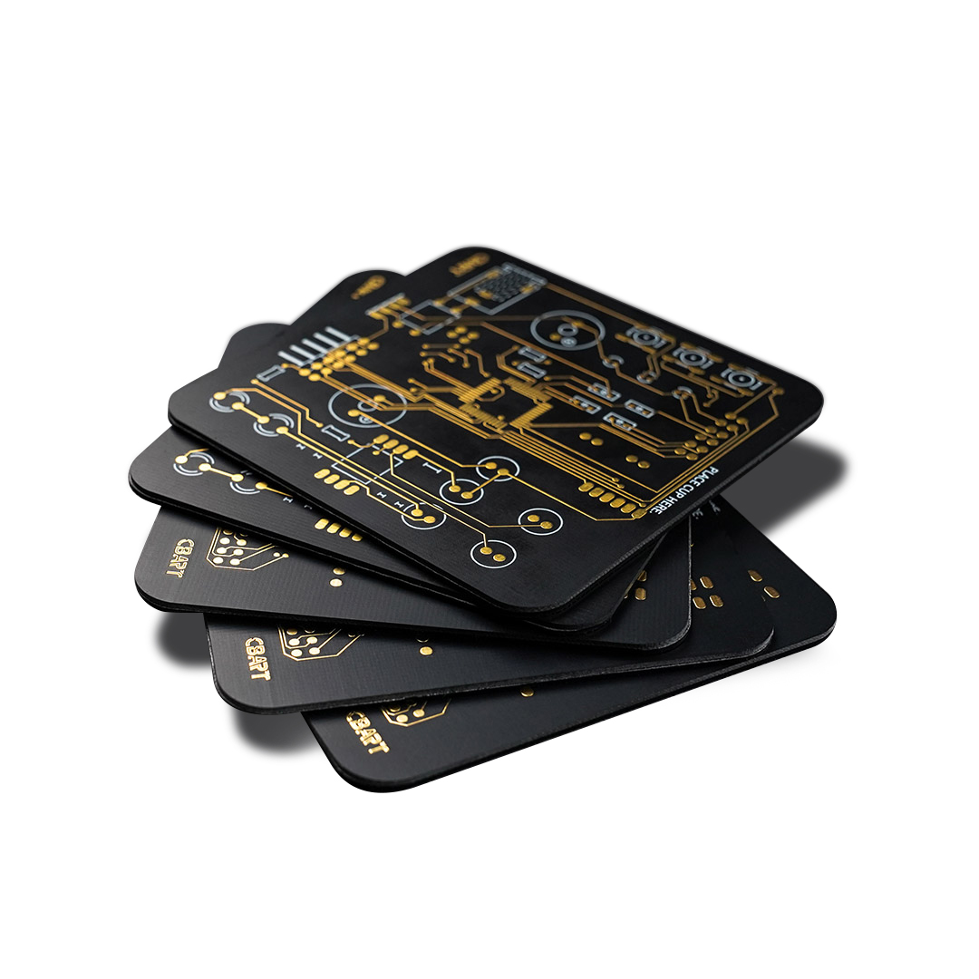 CBART Gold-plated Circuit Board Coasters Decorative Bar Wine Office Drinks Coasters
